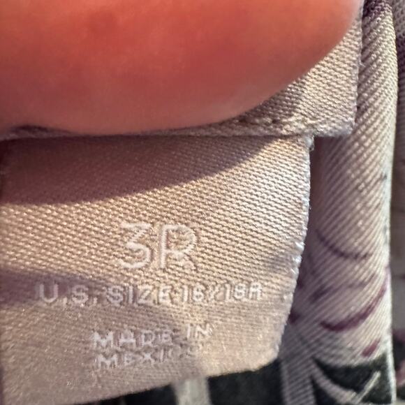 Chico's Patchwork Pants Purple Wide Leg Elastic Waist Knitted Pull On Sz 16 - Picture 3 of 5